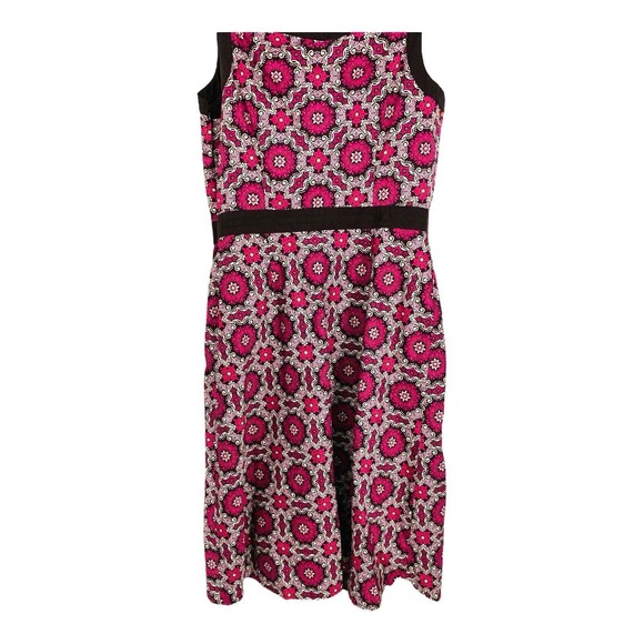 Ann Taylor Loft Dress Sz 10 Multicolor Geometric Sleeveless Lined V-Neck Shift - Picture 6 of 7